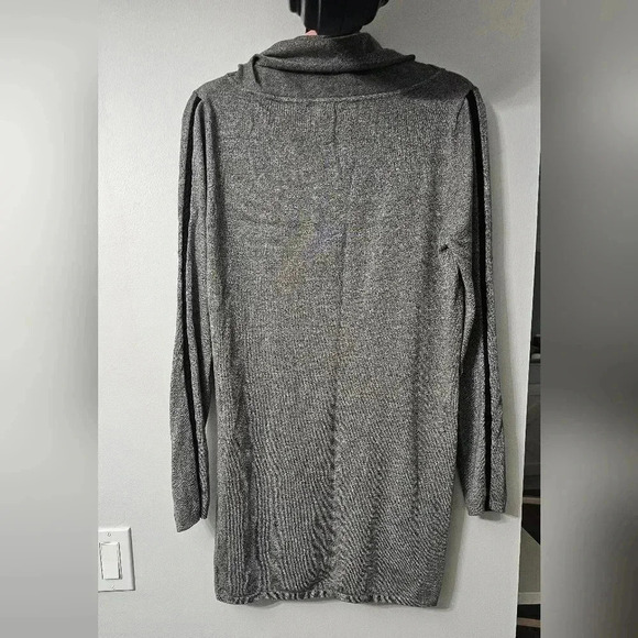 Heather Gray Knit Cowl Neck Sweaters Dress Women's Size L - Picture 7 of 7
